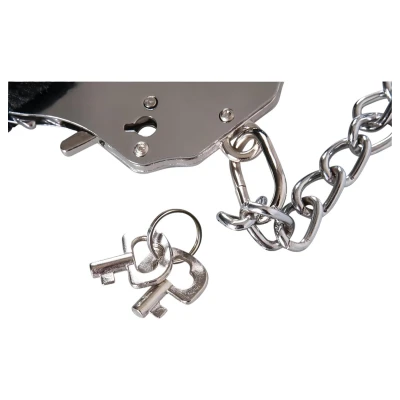 You2Toys - plüss szexbilincs hosszú lánccal (fekete)