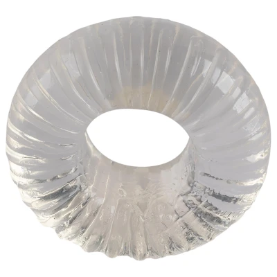 Pulselock Cocktura - bordázott TPE péniszgyűrű (átlátszó) - 19mm
