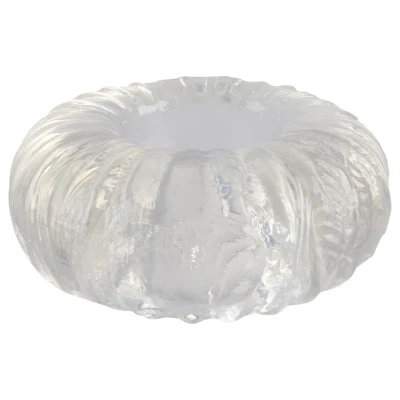 Pulselock Cocktura - bordázott TPE péniszgyűrű (átlátszó) - 19mm