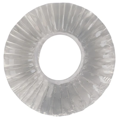 Pulselock Cocktura - bordázott TPE péniszgyűrű (átlátszó) - 19mm