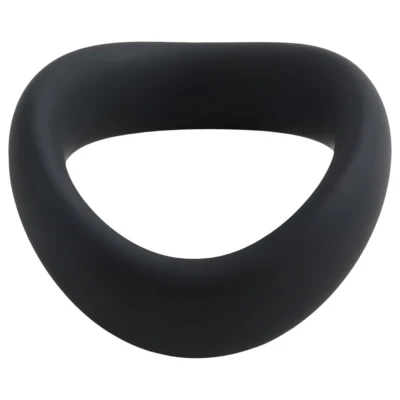 Pulselock Cocktura - csavart szilikon péniszgyűrű (fekete) - 50mm