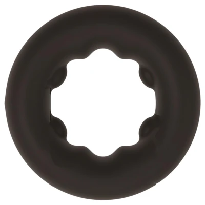 Pulselock Cocktura - pöttyös szilikon péniszgyűrű (fekete) - 27mm