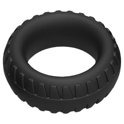 Pulselock Forge - abroncs mintás szilikon péniszgyűrű (fekete) - 30mm