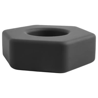 Pulselock Forge - fekete csavaranya formájú szilikon péniszgyűrű (22 mm)