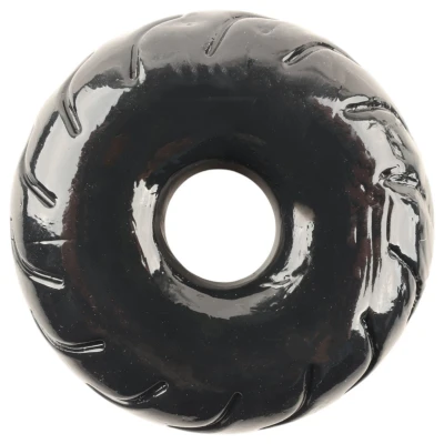 Pulselock Forge - fekete kerék mintás TPE péniszgyűrű (19 mm)