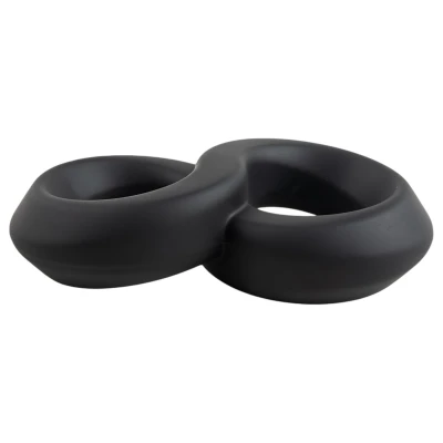 Pulselock Taur - dupla pénisz- és heregyűrű (fekete) - 20mm
