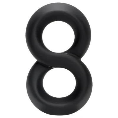 Pulselock Taur - dupla pénisz- és heregyűrű (fekete) - 20mm