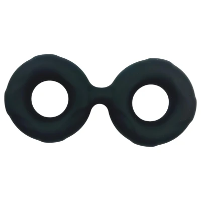 Pulselock Taur - dupla pénisz- és heregyűrű (fekete) - 25mm