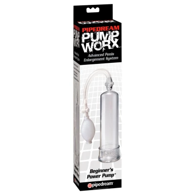Pipedream - Pump Worx Beginner's - áttetsző péniszpumpa (19 cm)