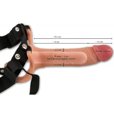 realistixxx Strap-on - felcsatolható, üreges dildó (testszínű)