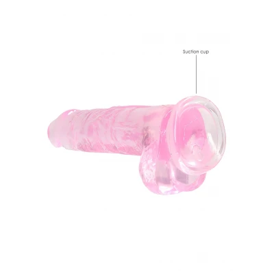 RealRock - átlátszó élethű dildó (pink, 19 cm)