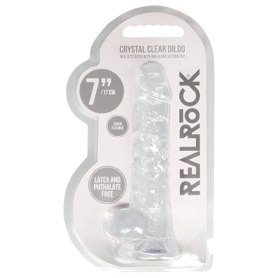 RealRock - átlátszó élethű dildó (átlátszó, 17 cm)