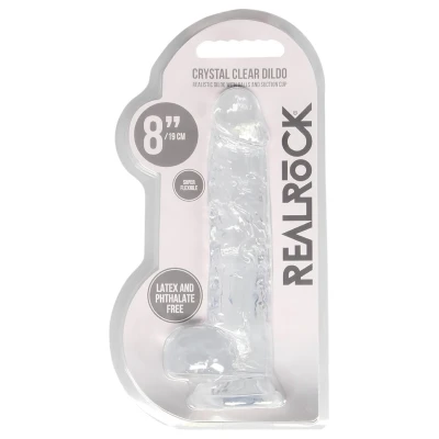 RealRock - átlátszó élethű dildó (átlátszó, 19 cm)