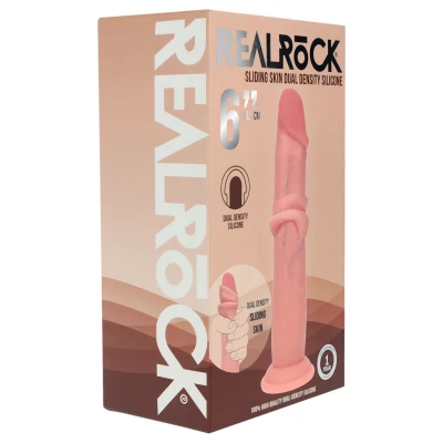 RealRock - dupla sűrűségű élethű dildó (testszínű, 15,5 cm)
