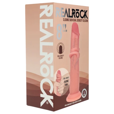 RealRock - dupla sűrűségű élethű dildó (testszínű) - 20,5 cm