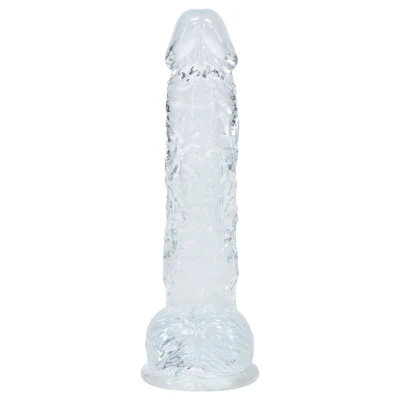 RealRock - élethű dildó herékkel (átlátszó) - 12,7 cm