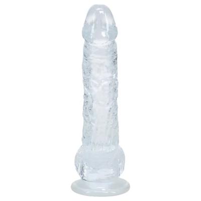 RealRock - élethű dildó herékkel (átlátszó) - 12,7 cm