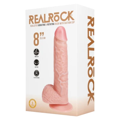 RealRock - élethű, forgó vibrátor (natúr, 20,5 cm)
