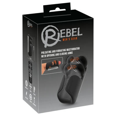Rebel - lüktető, vibrációs maszturbátor férfiaknak (fekete)