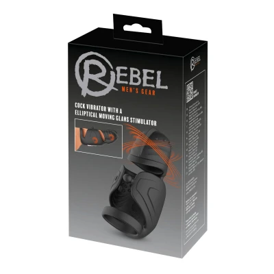 Rebel - mozgó makkizgatós péniszvibrátor férfiaknak (fekete)