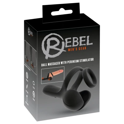 Rebel - vibrációs here- és gátizgató péniszgyűrű (fekete)
