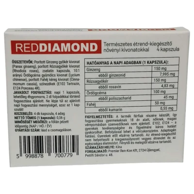 Red Diamond - természetes étrend-kiegészítő kapszula férfiaknak (4 db)