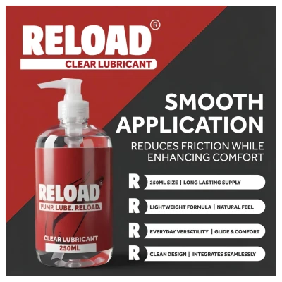 Reload - átlátszó vízbázisú síkosító pumpás flakonban (250ml)