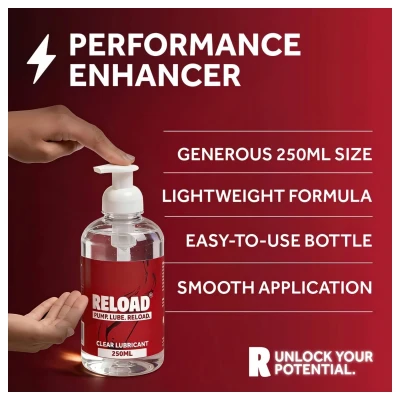 Reload - átlátszó vízbázisú síkosító pumpás flakonban (250ml)