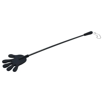 Rimba - Kéz alakú szilikon lovaglópálca, paskoló - 40cm (fekete)
