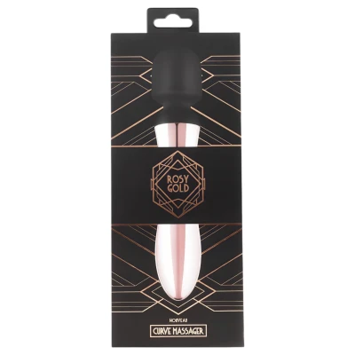 Rosy Gold Wand Curve - akkus, masszírozó vibrátor (rosegold)