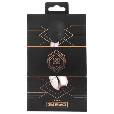Rosy Gold Wand Mini Curve - masszírozó vibrátor (rosegold)