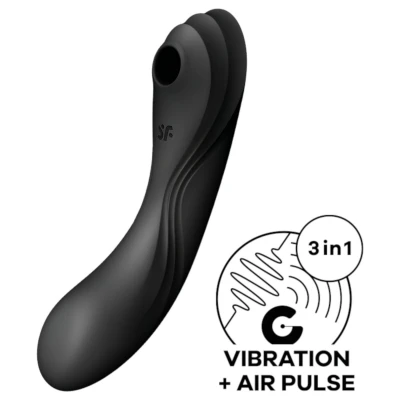 Satisfyer Curvy Trinity 4 - léghullámos 2in1 vibrátor (fekete)