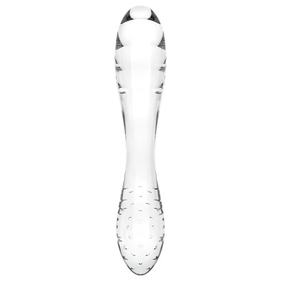 Satisfyer Dazzling Crystal 1 - kétvégű üveg dildó (átlátszó)