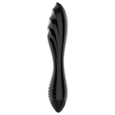 Satisfyer Dazzling Crystal 1 - dupla végű üveg dildó (fekete)