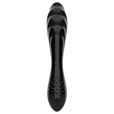 Satisfyer Dazzling Crystal 1 - dupla végű üveg dildó (fekete)