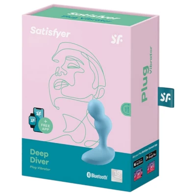 Satisfyer Deep Diver - app-vezérelt anál vibrátor (kék)