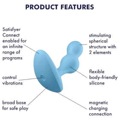 Satisfyer Deep Diver - app-vezérelt anál vibrátor (kék)