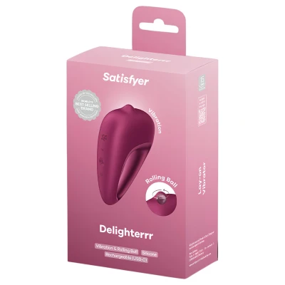 Satisfyer Delighterrr - gördülőgolyós csiklóvibrátor, csiklóizgató (piros)