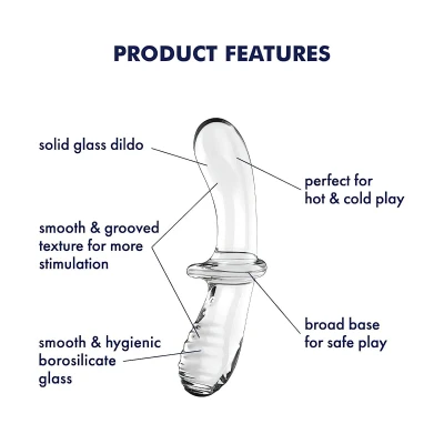 Satisfyer Double Crystal - kétvégű üveg dildó (átlátszó)