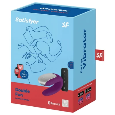 Satisfyer Double Fun - app-vezérelt párvibrátor (lila)