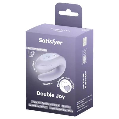 Satisfyer Double Joy - vízálló párvibrátor (lila)