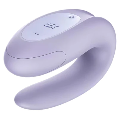 Satisfyer Double Joy - vízálló párvibrátor (lila)