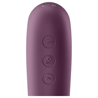 Satisfyer Dual Kiss - 2in1, hüvelyi és csikló vibrátor, csiklóizgató (lila)