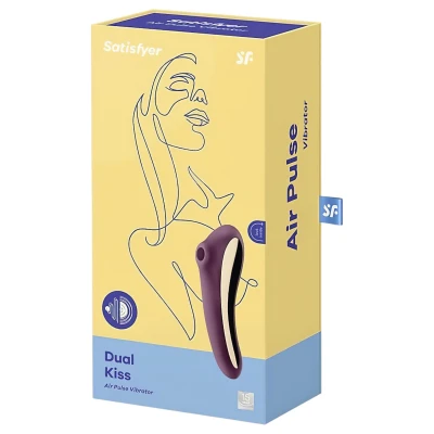 Satisfyer Dual Kiss - 2in1, hüvelyi és csikló vibrátor, csiklóizgató (lila)
