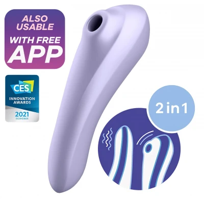Satisfyer Dual Pleasure - app-vezérelt léghullámos csiklóizgató vibrátor (lila)