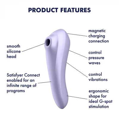 Satisfyer Dual Pleasure - app-vezérelt léghullámos csiklóizgató vibrátor (lila)