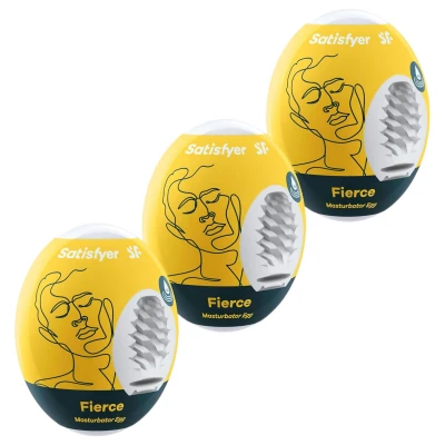 Satisfyer Egg Fierce - tojás maszturbátor szett férfiaknak (3 db)