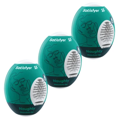 Satisfyer Egg Naughty - tojás maszturbátor szett férfiaknak (3 db)