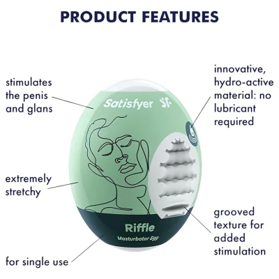 Satisfyer Egg Riffle - tojás maszturbátor szett férfiaknak (3 db)