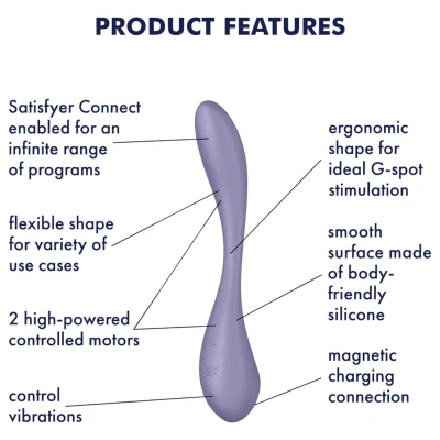 Satisfyer G-spot Flex 5 - App-vezérelt G-pont vibrátor (lila)